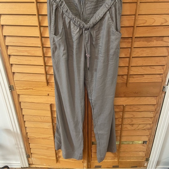 A Pea in the Pod Maternity Linen Blend Underbelly Drawstring Pants Size XS Grey - Picture 8 of 10